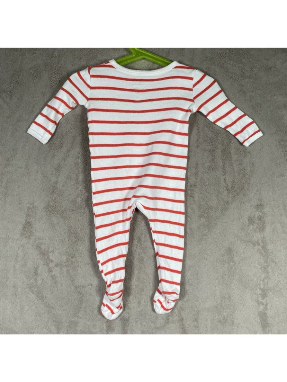Pottery Barn Kids 100% Organic Cotton Baby Footie Pajama 3-6M Love Bug Striped - Picture 8 of 11